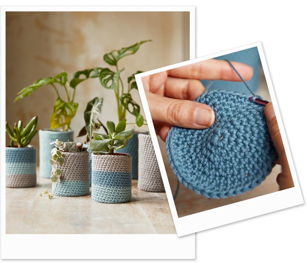 Trabalho Pronto Kit de Crochê Vaso de Plantas