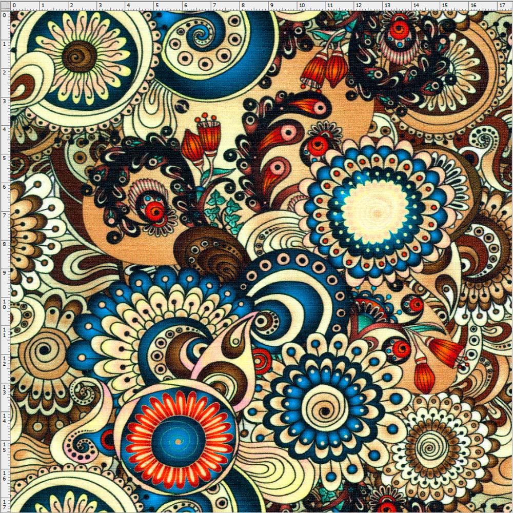 Tecido Estampado para Patchwork Mandala Clássica Digital 25000 01 (0,50×1,40) Bazar Horiz Artesanato Tecido Patchwork ~ Tecido Estampado para Patchwork Mandala Clássica Digital 25000 01 (0,50×1,40) Bazar Horiz