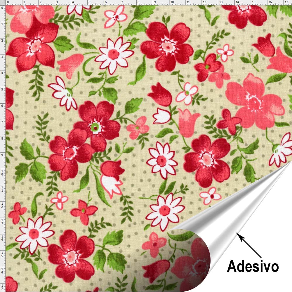 Tecido Adesivo para Patchwork Flor 041 (45×70) Bazar Horizonte Armarios De Quarto De Solteiro ~ Tecido Adesivo para Patchwork Flor 041 (45×70) Bazar Horizonte