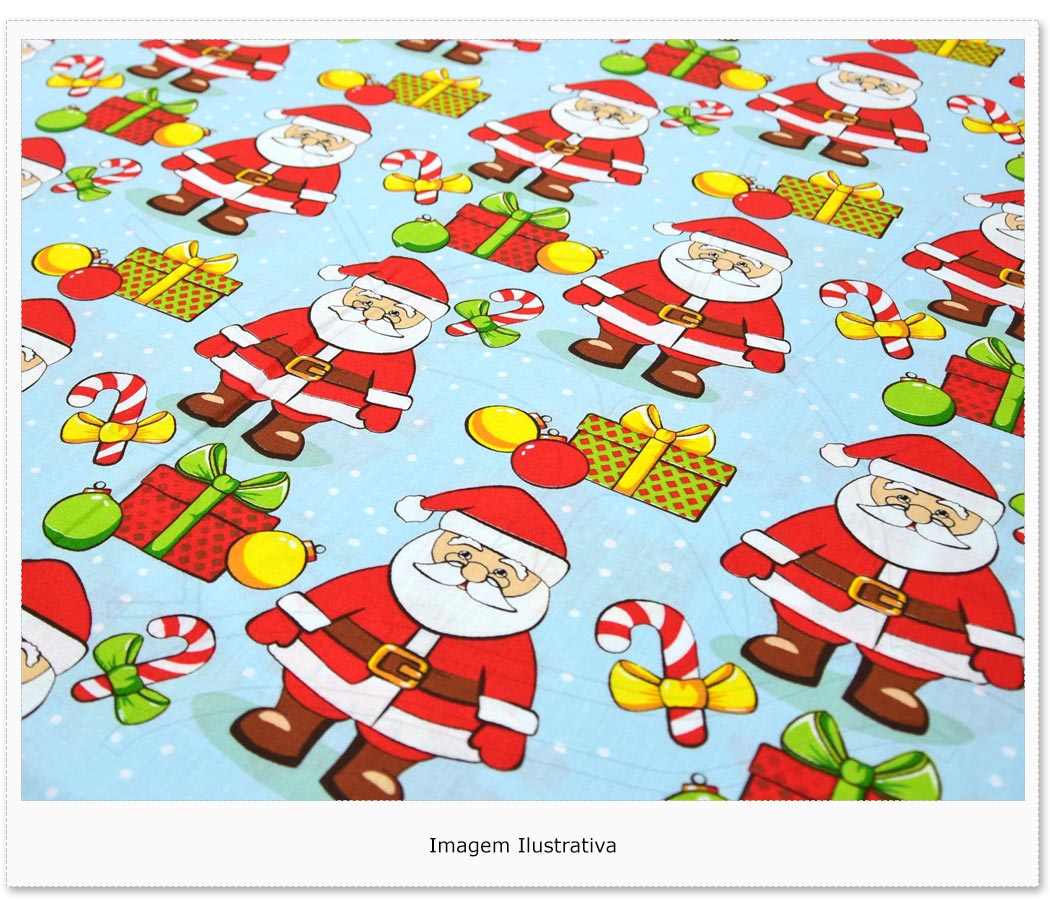 Tecido Estampado para Patchwork - Natal Papai Noel Grande (0,50x1,40) -  Tricochetando