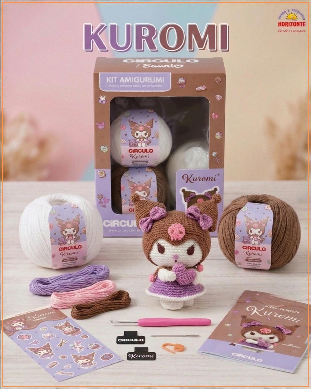 Amostra Hello Kitty and Friends - Kuromi Gorro Marrom