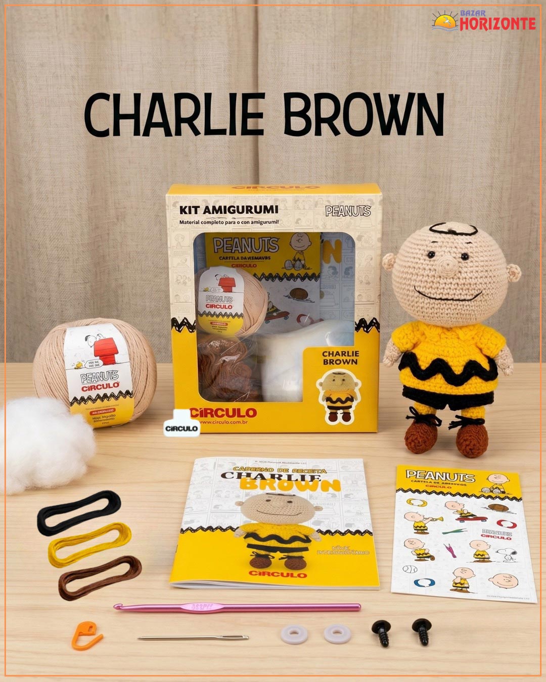 Amostra Kit Amigurumi Peanuts - Charlie Brown
