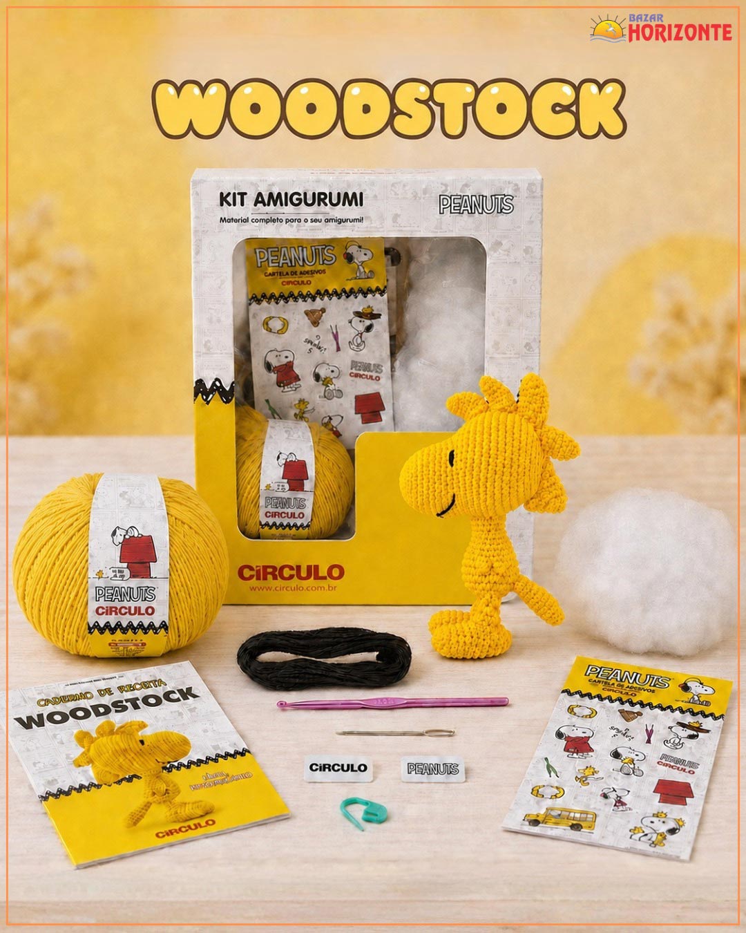 Amostra Kit Amigurumi Peanuts - Woodstock