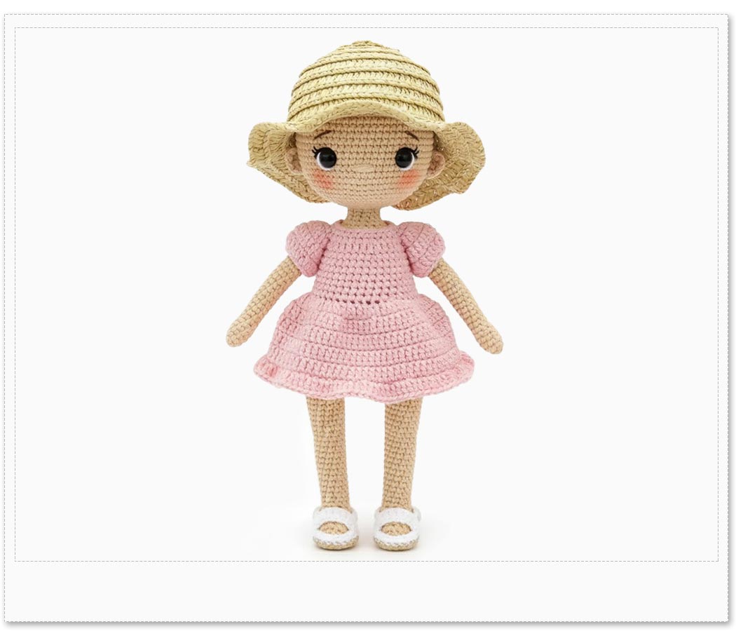 Amostra Mini Chapéu de Palha para Amigurumi