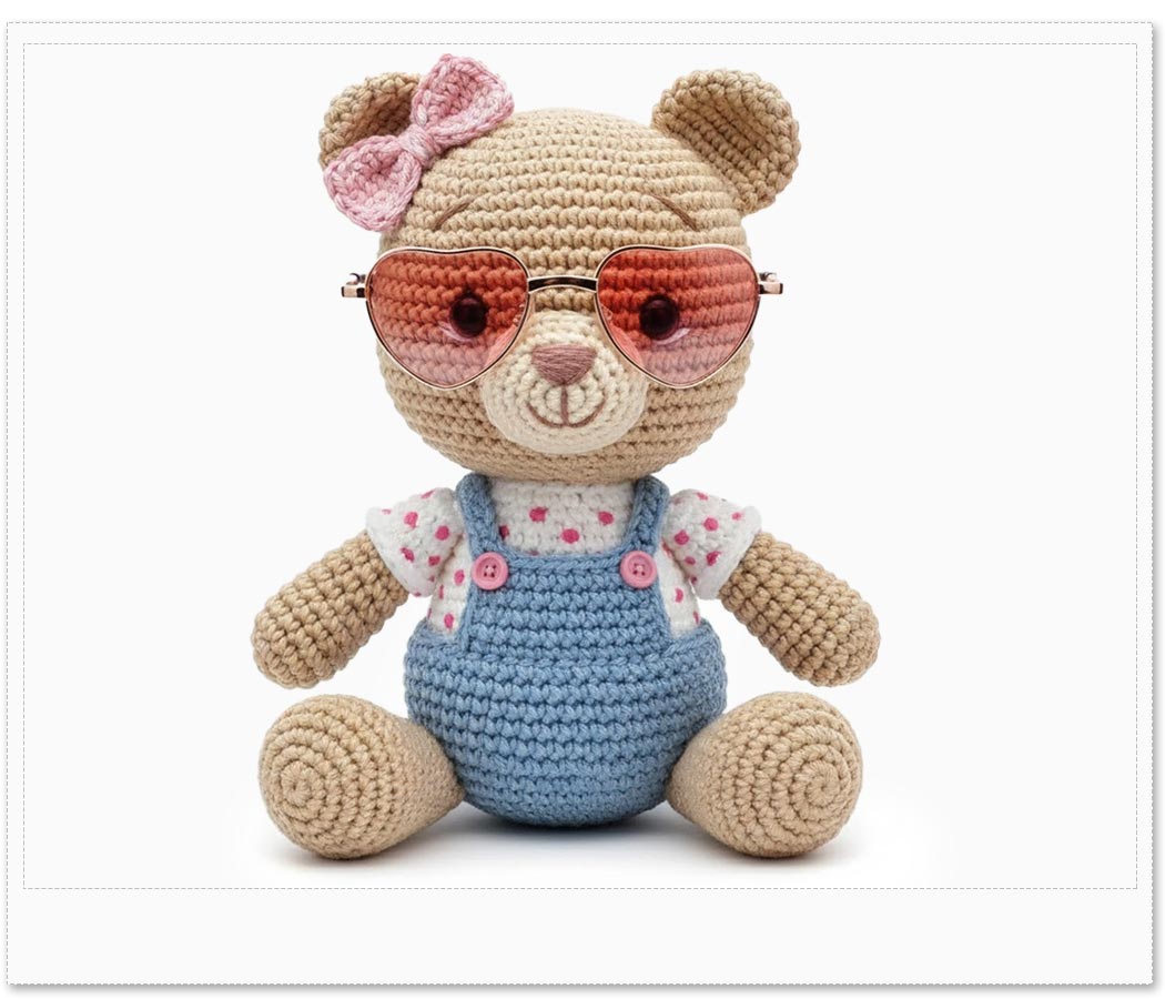 Amostra Mini Óculos para Amigurumi Coração