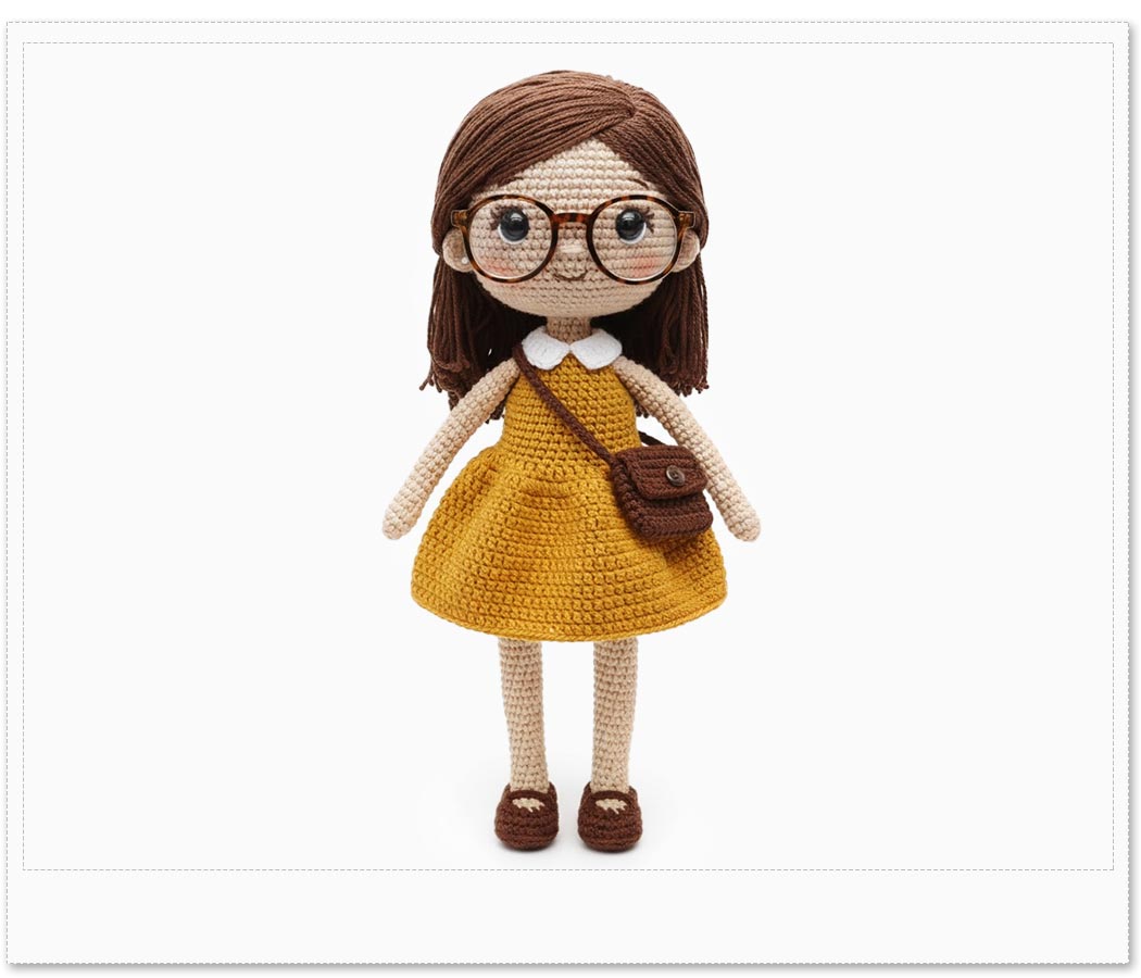 Amostra Mini Óculos para Amigurumi Redondo Oncinha