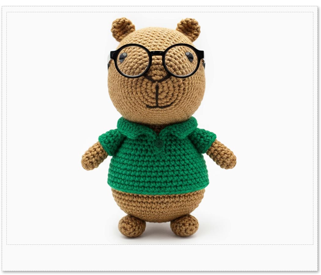 Amostra Mini Óculos para Amigurumi Redondo Preto Pequeno