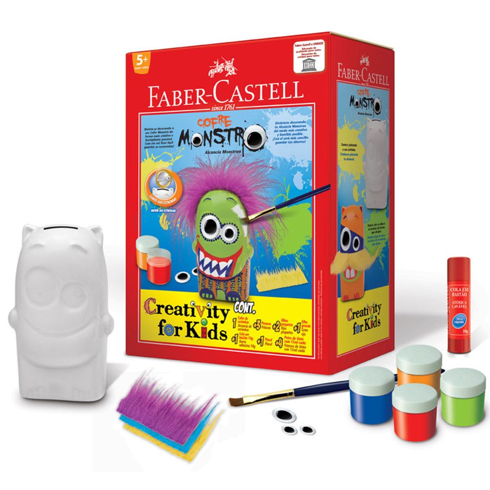 Cofre Monstro Creativity for Kids FaberCastell Tricochetando