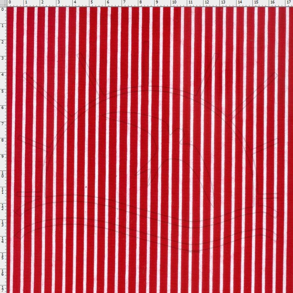 Tecido Listras Branco e Vermelho - Fabricart - Tricochetando