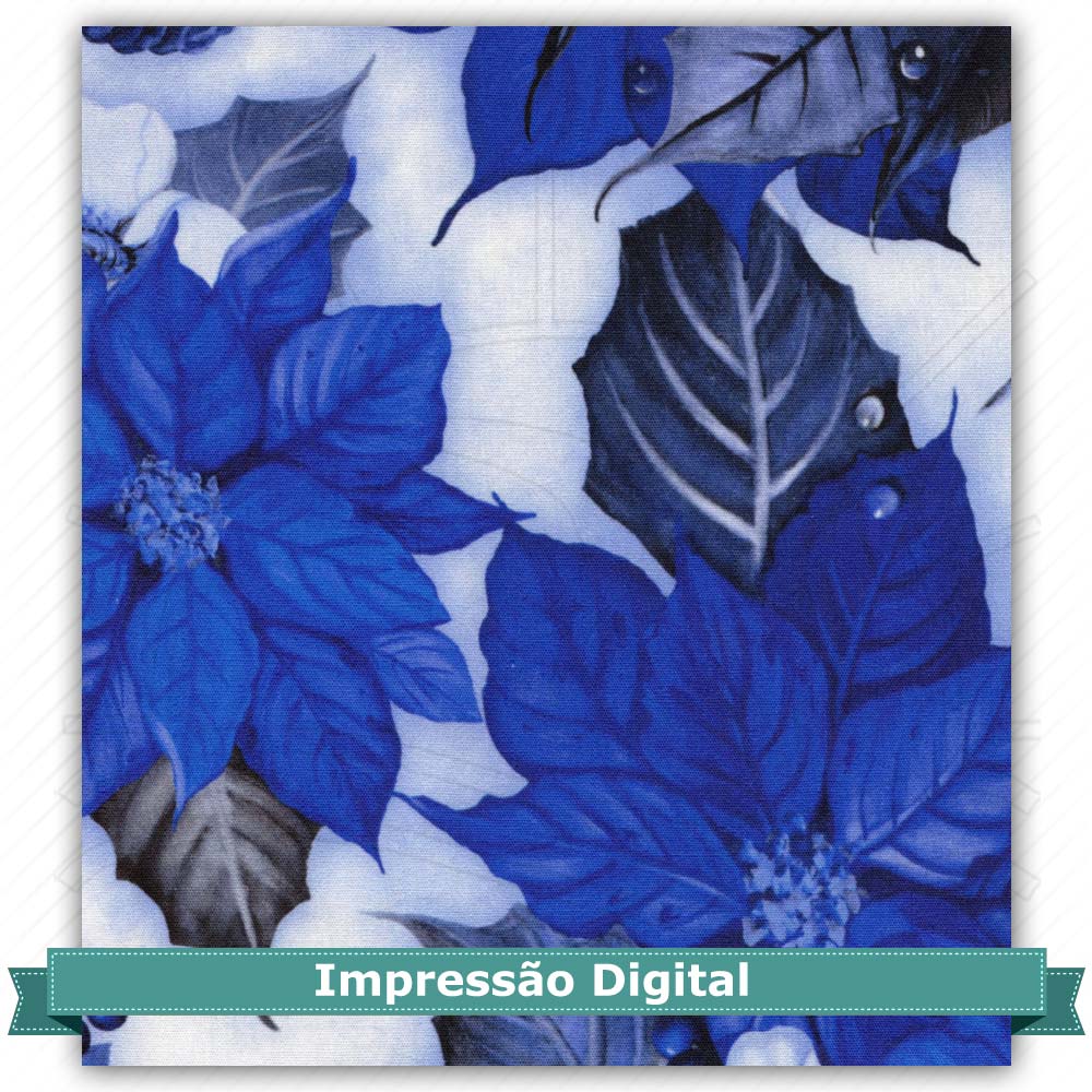 Tecido Estampado para Patchwork Bia Moreira - Flor de Natal 03 (0,50x1,40)  - Bazar Horizonte