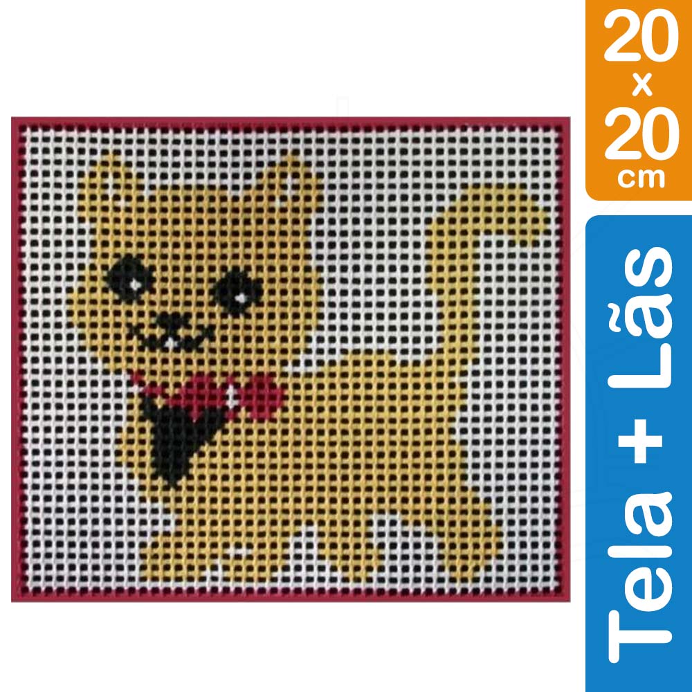 Kit Tela para Bordar Iniciante - 001 Gato - Bazar Horizonte