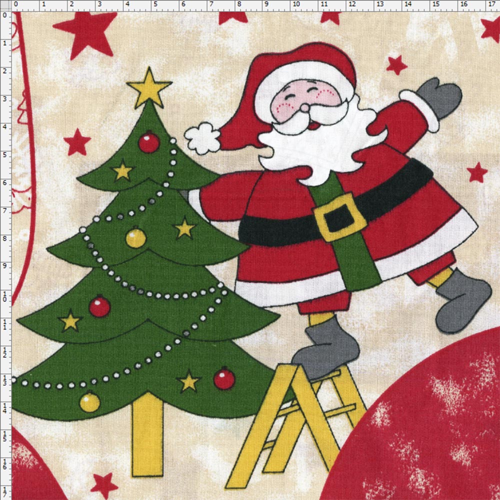Tecido Estampado para Patchwork - Natal Painel Botas Papai Noel (1,40x0,60)  - Bazar Horizonte