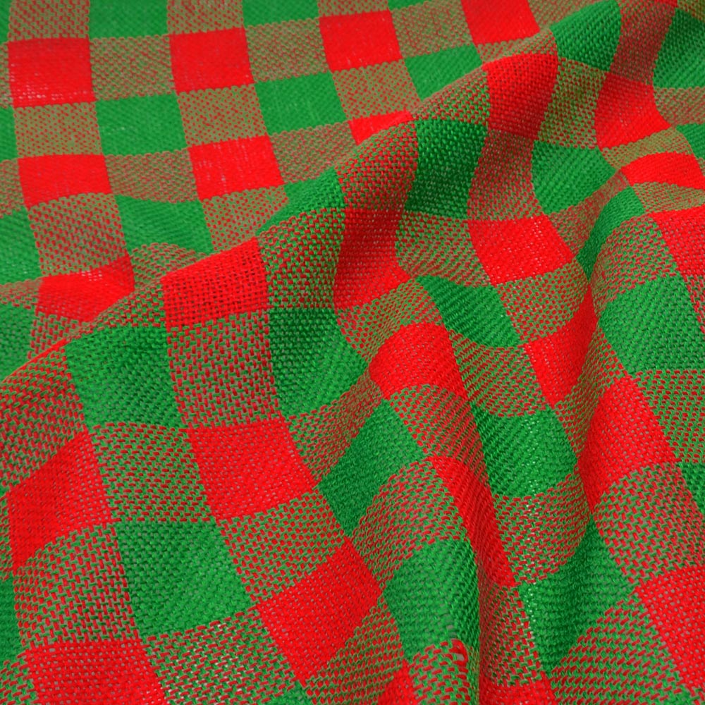 Textura de tecido em uma gaiola. tecido xadrez vermelho e branco