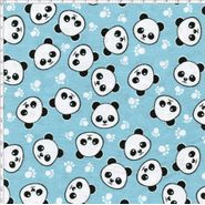 sintético, doll, estampado, corino, panda, céu, fundo xadrez azul,  pandinhas, animais