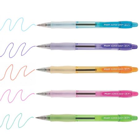 KIT CANETAS ESFEROGRÁFICAS PILOT SUPER GRIP COLORS - PONTA FINA 0.7MM KIT CANETAS ESFEROGRÁFICAS PILOT SUPER GRIP COLORS - PONTA FINA 0.7MM