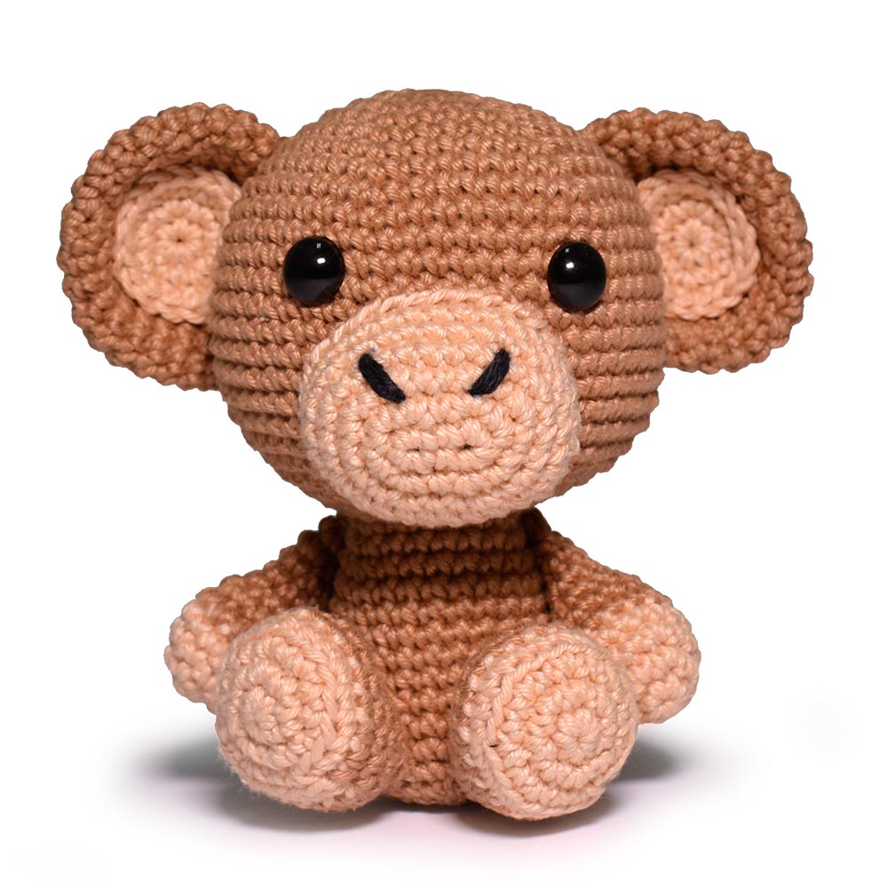 Kit Amigurumi Coleção Safari Baby Círculo - Macaco - Tricochetando