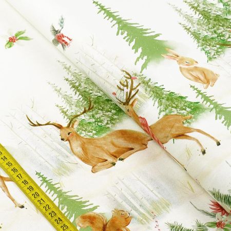 Tecido de Sarja - Cápsula De Natal: Barrado De Rena (0,50x1,60) - Bazar Horizonte Tecido de Sarja - Cápsula De Natal: Barrado De Rena (0,50x1,60) - Bazar Horizonte