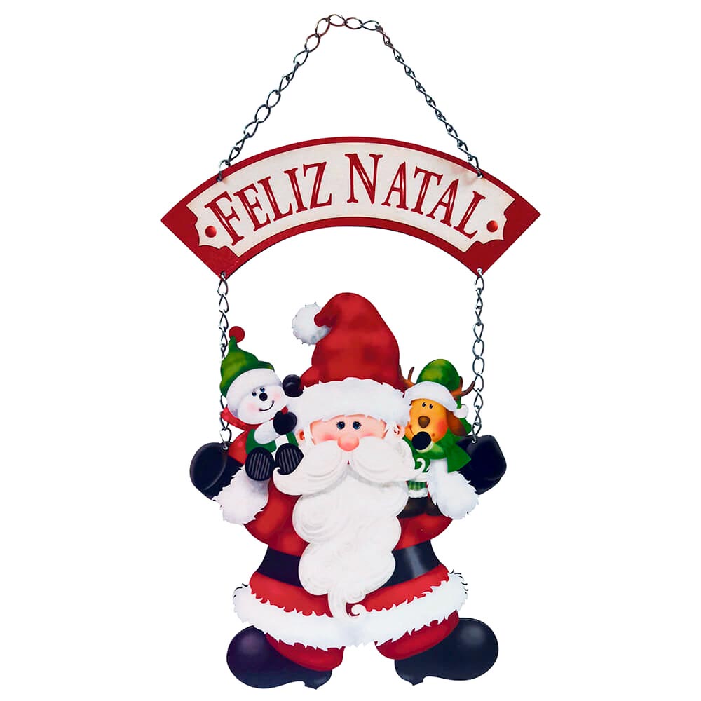 Decor Home Natal - Papai Noel Com Flamula Feliz Natal - DHN-018 - Bazar  Horizonte
